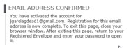 Email Address Confirmation