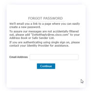 Forgot Password page