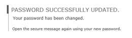 Password Success Message