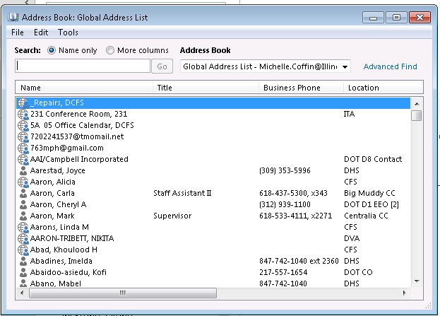 Global address book