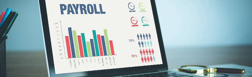 Business Graphs and Charts Concept with PAYROLL word