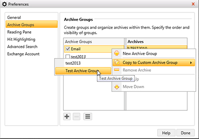 Copy to Custom Archive Group